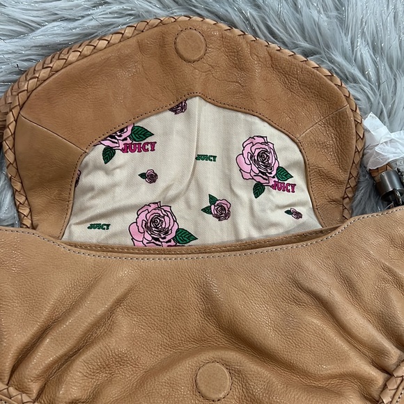 New Vintage Juicy Couture Beige Leather Satchel Bag NWT - Picture 9 of 13